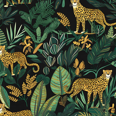 Papel tapiz leopardo vintage 17.5x78.8pulg autoadhesivo