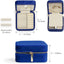 Joyero viaje terciopelo con espejo anillos aretes azul