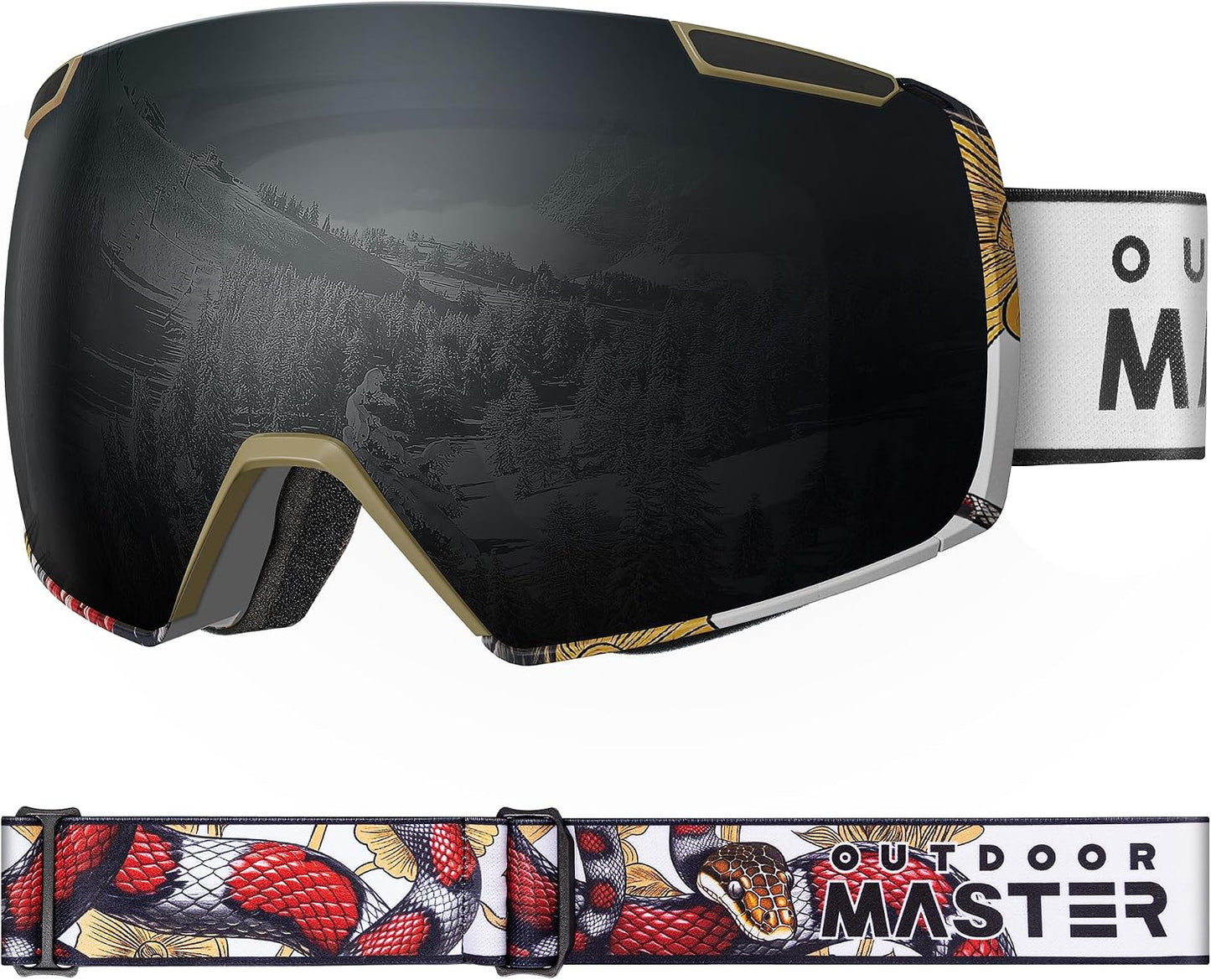 Gafas esquí sin marco lente magnético intercambiable HD