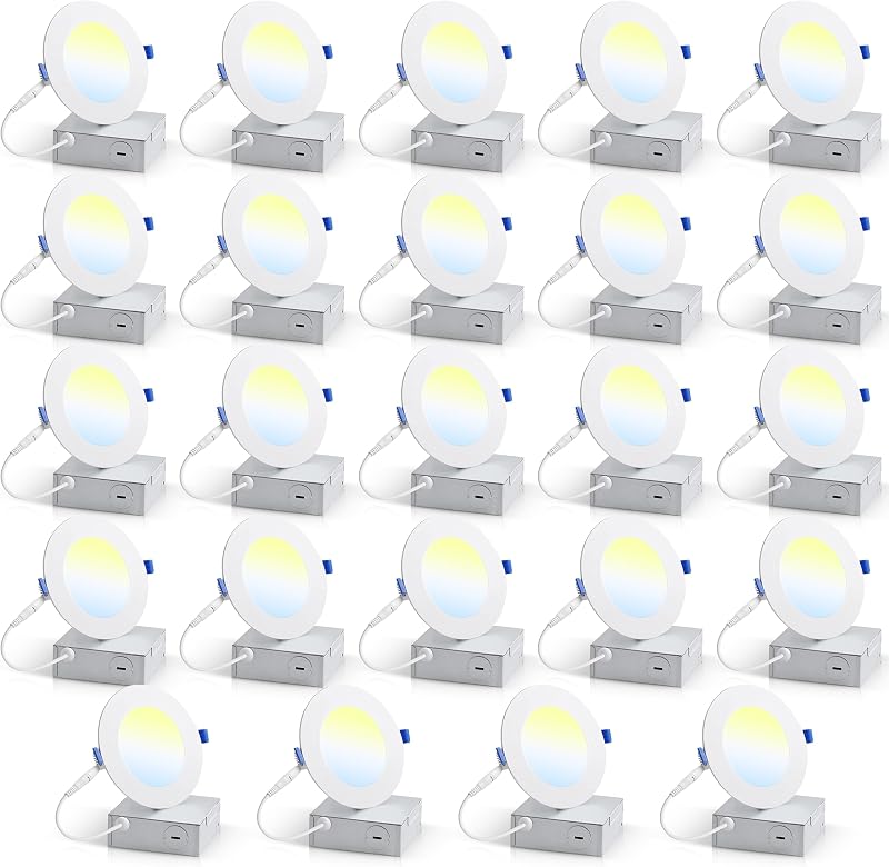 Luz empotrable LED 4pulg regulable 24uds 5CCT 1050lm