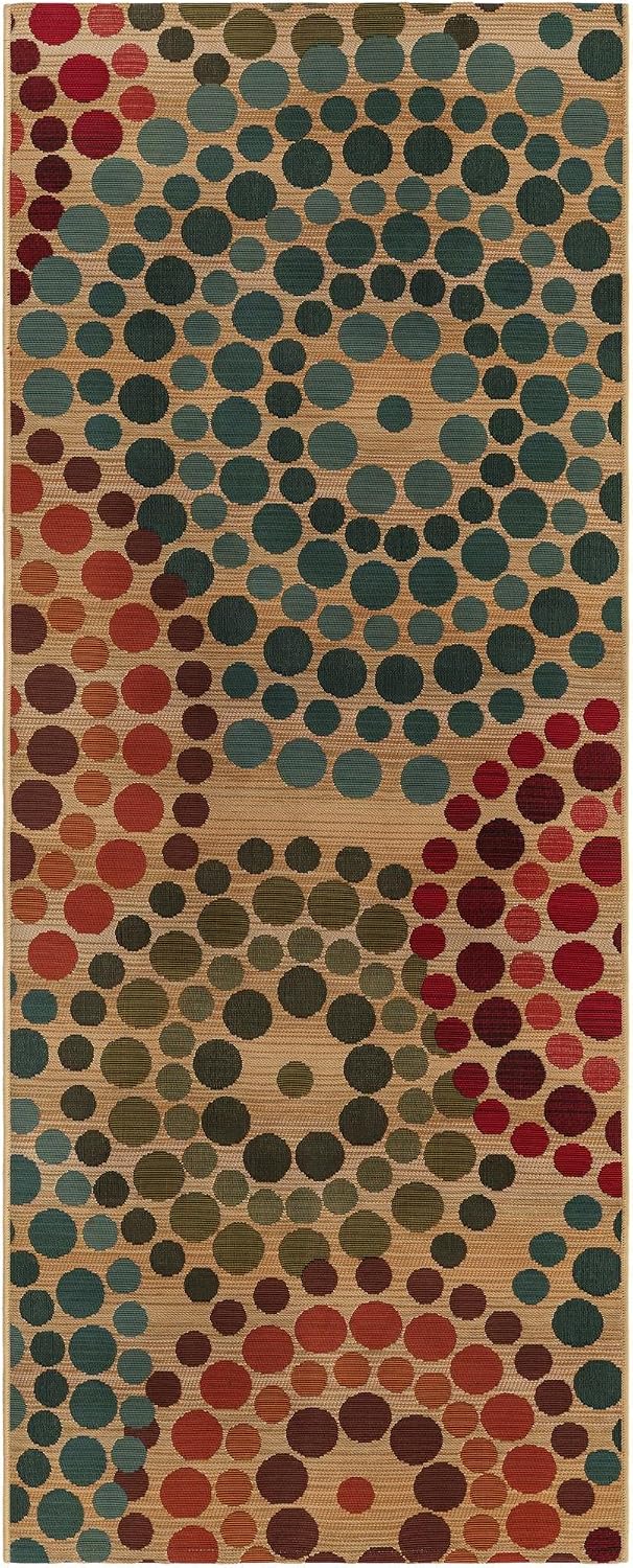 Alfombra área Spark 2'7"x7'1" beige/borgoña