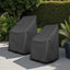 Set 2 Fundas Mecedora Exterior 100% Poliéster Negro