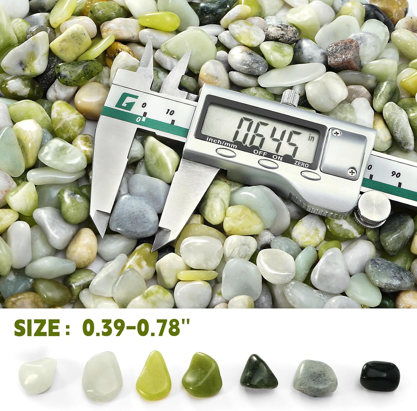 Piedras jade 1/2pulg decorativas para plantas