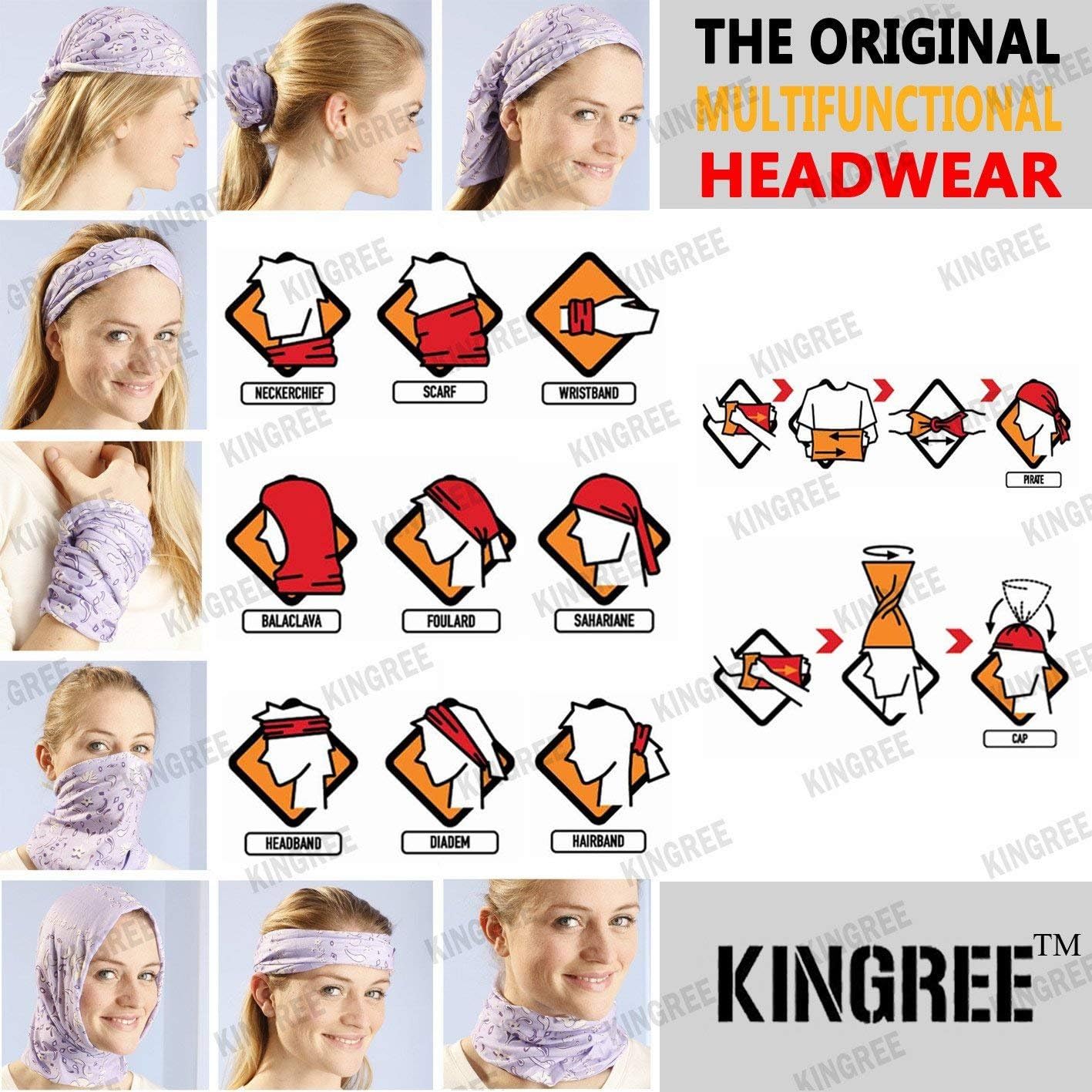 9 Bufandas Diademas Elásticas Talla Libre para Hombre
