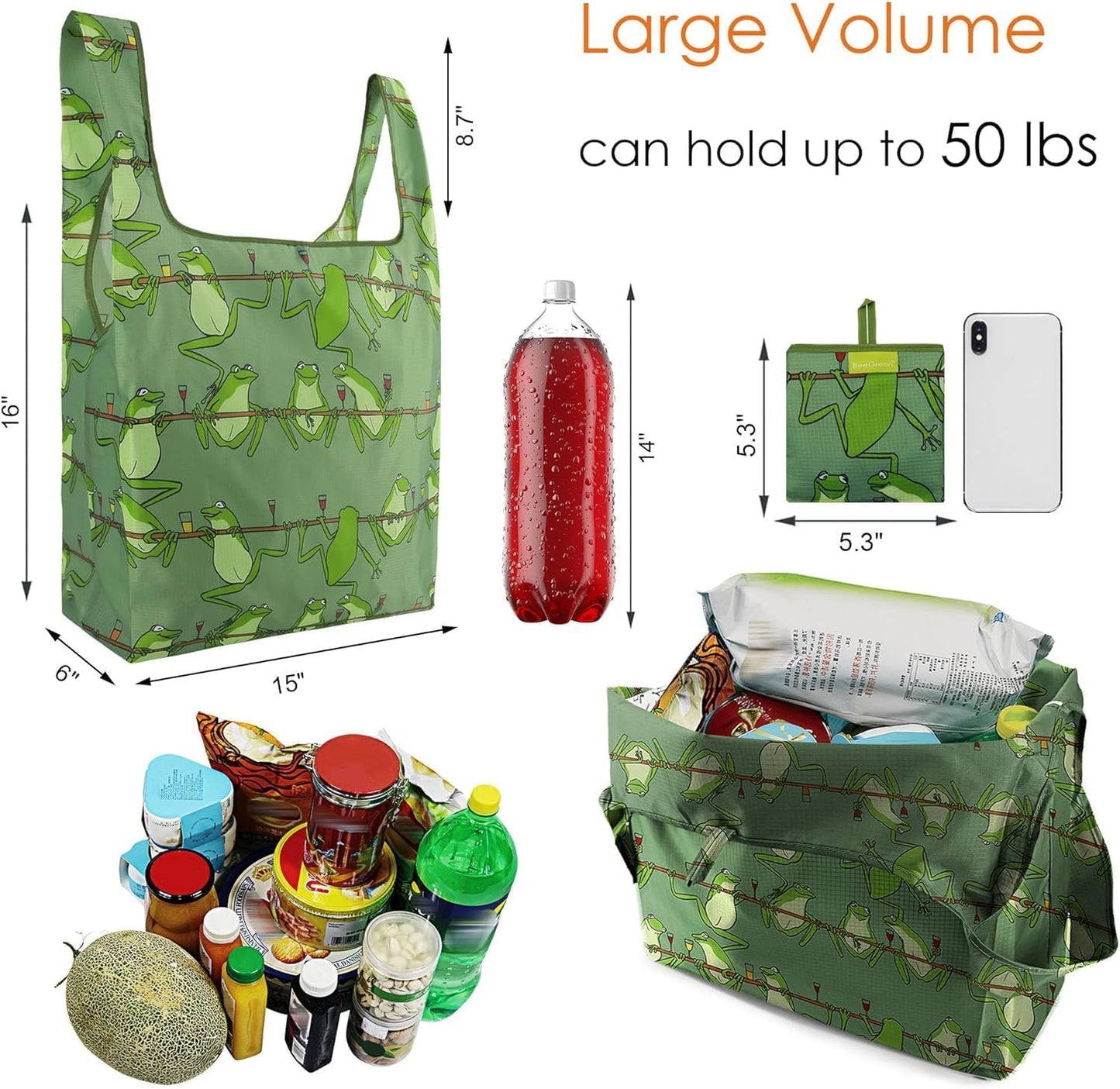 Bolsas reutiliz. para mujer colibrí cisne XL 6 Uds