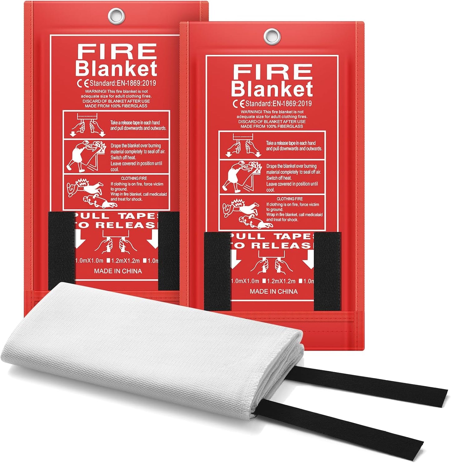 Manta de fuego fibra vidrio 40x40" set 2