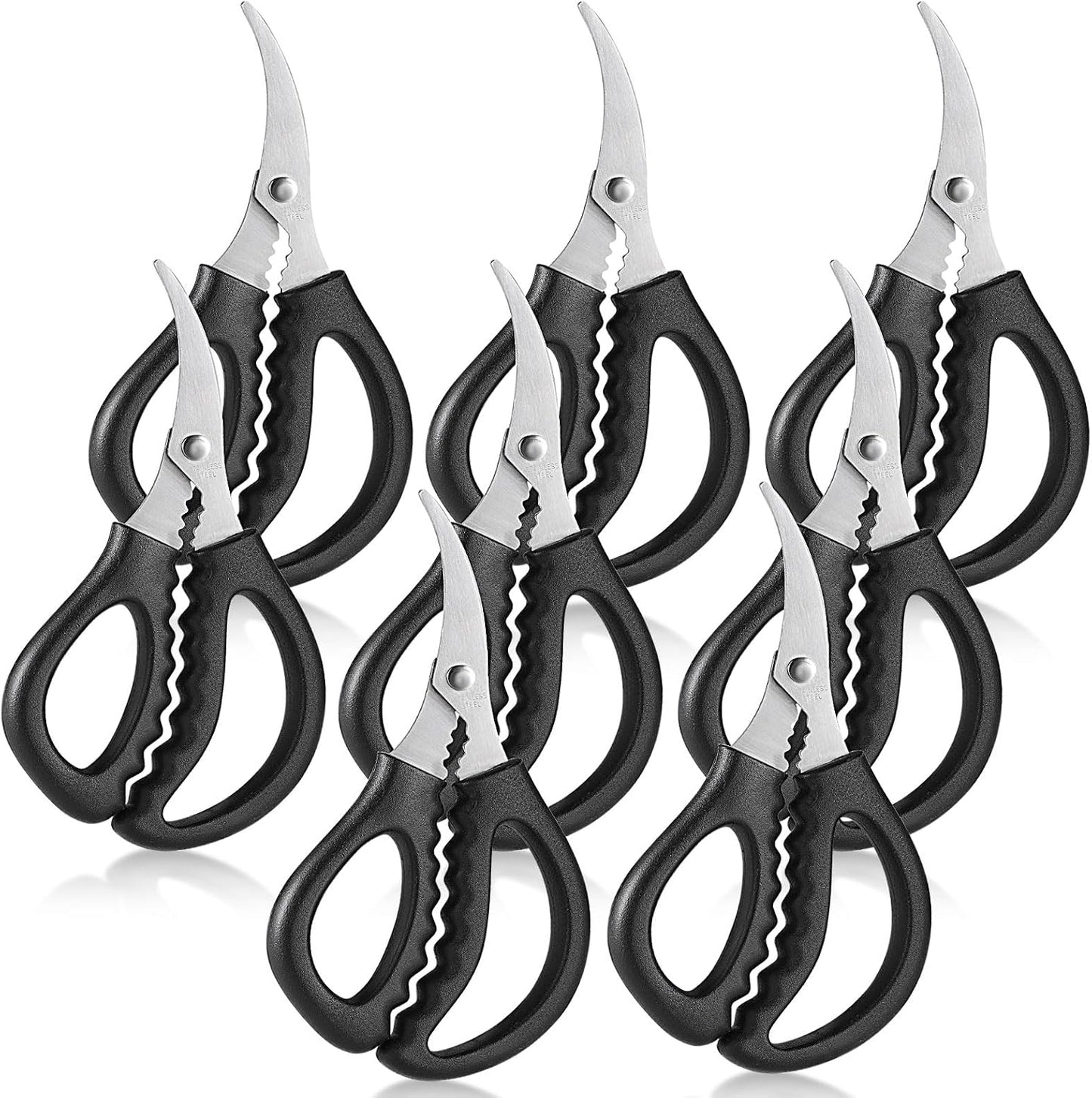 Tijeras acero inox para mariscos 8uds multifuncionales negro