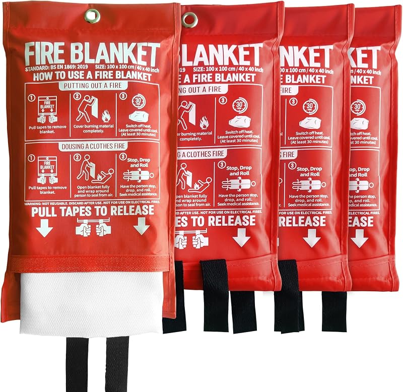Manta fuego cocina hogar 40x40pulg pack 4