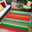 Alfombra rectangular 4x6ft multicolor y azul claro