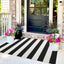 Alfombra rayas blancas y negras puerta exterior 3x5ft