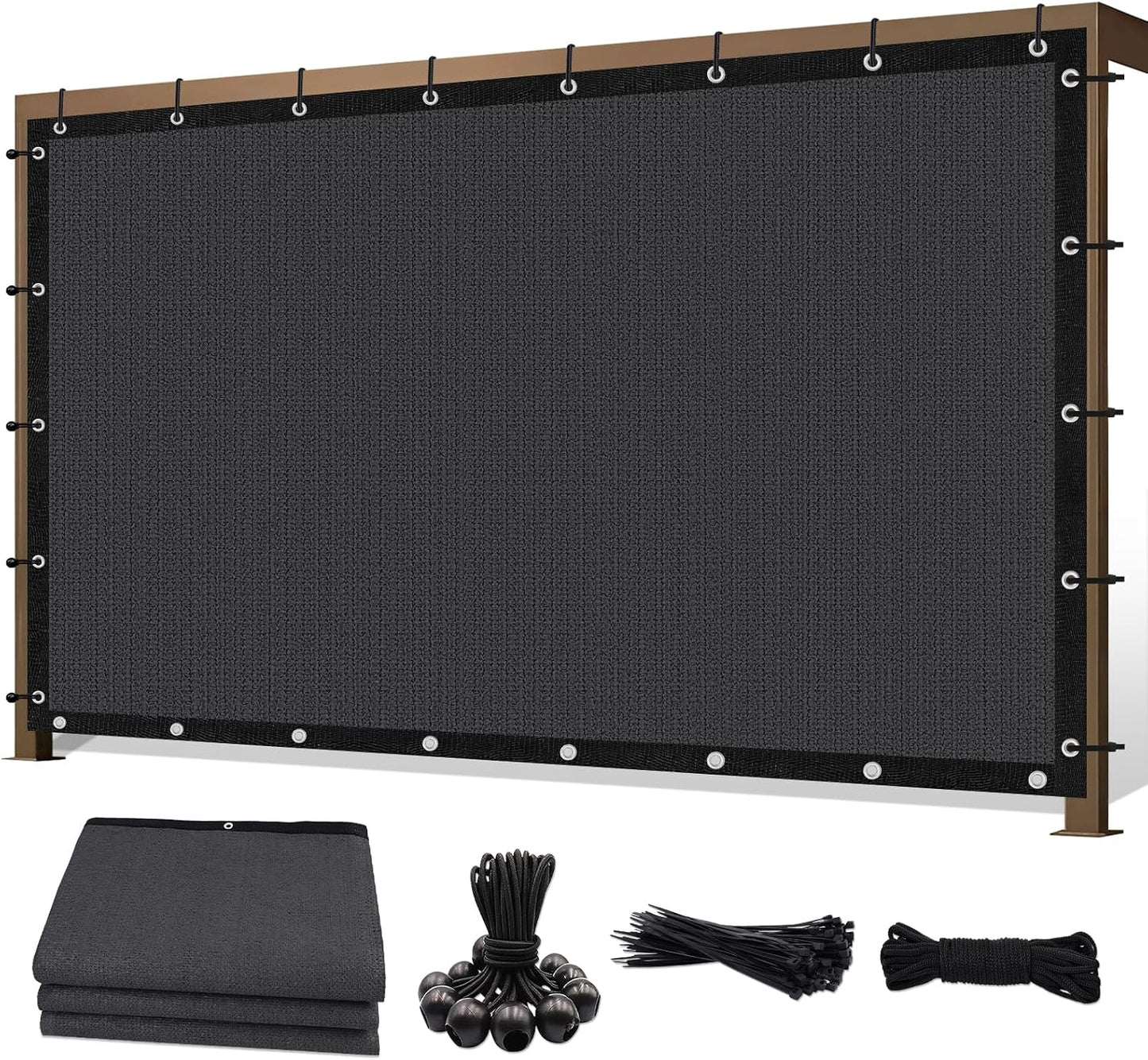 Vela sombra 10x20ft tela patio gris oscuro bloquea UV