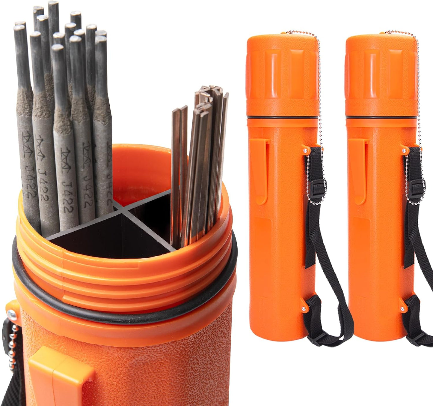 Contenedor electrodos soldadura 3x14pulg con correa ajustable