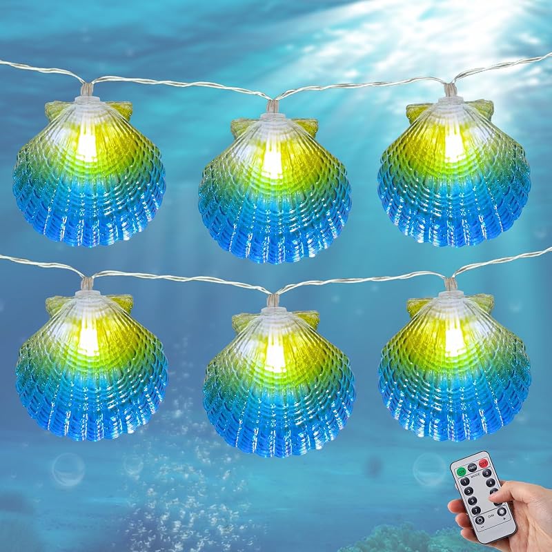 Guirnalda luces conchas playa 7ft 10 luces led