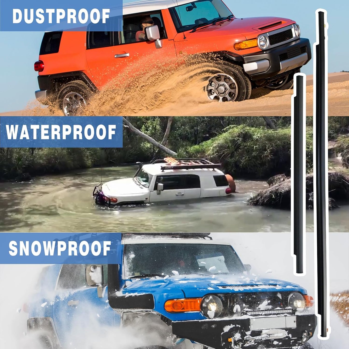 Set 4 burletes puerta ventana comp Toyota FJ Cruiser 07-14