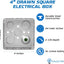 Cajas conexiones eléctricas 4x4 pulg 20 pzas metal acero