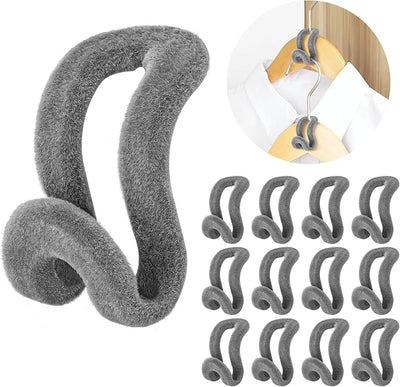 Ganchos terciopelo para colgar ropa 60 pzas color gris
