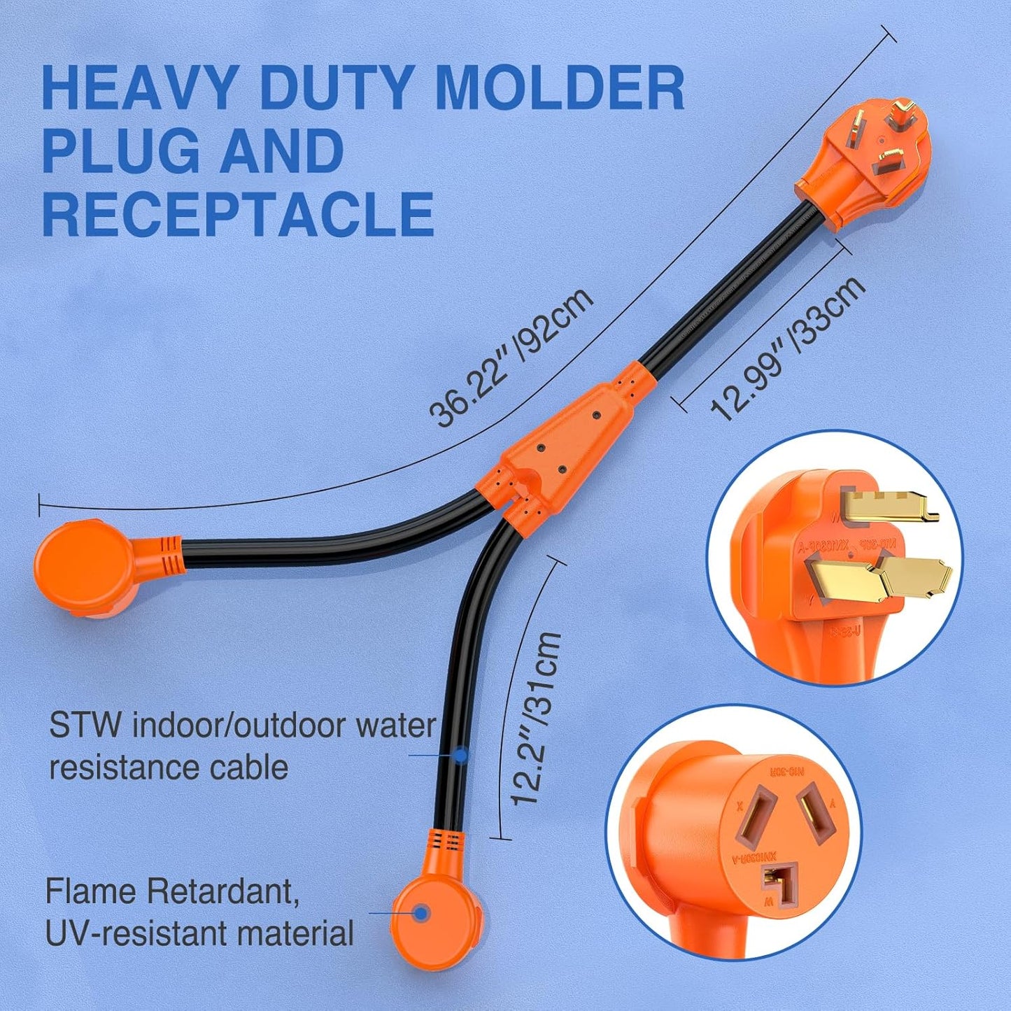 Cable adaptador secadora 30A 125/250V 7500W STW