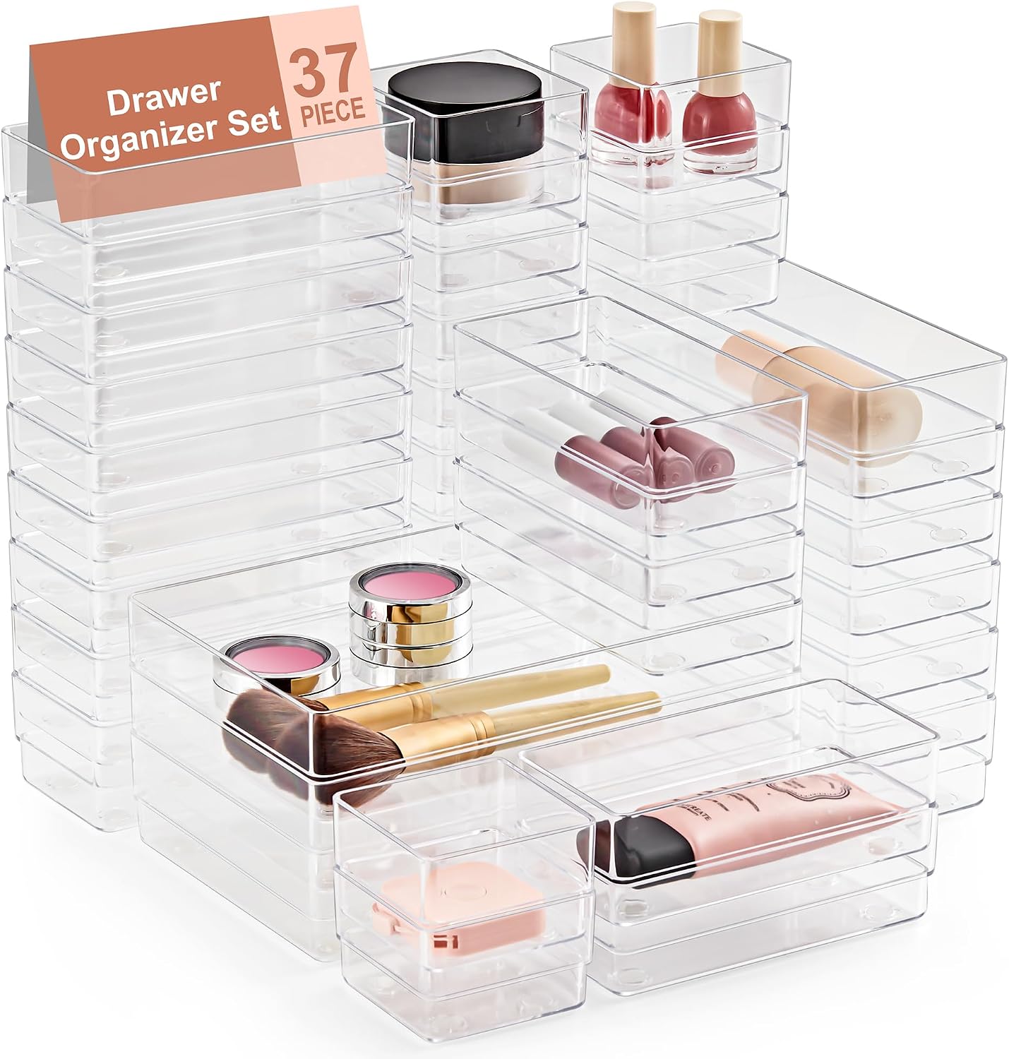 Organiz. cajones 37 pzas con silicona antiderrap