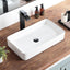 Lavabo encimera rectangular 24x14 pulg porcelana blanca
