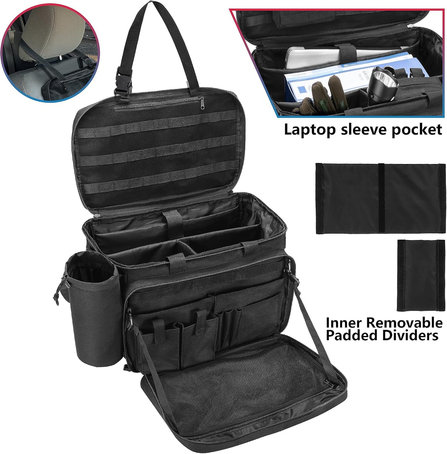 Bolsa patrulla policial con compartimentos para laptop 15.6