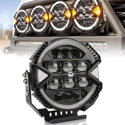 Luz LED redonda 9" Jeep 13000lm 148W halo blanco DRL