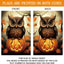 Decoración vertical Halloween búho calabaza hojas 28x40pulg