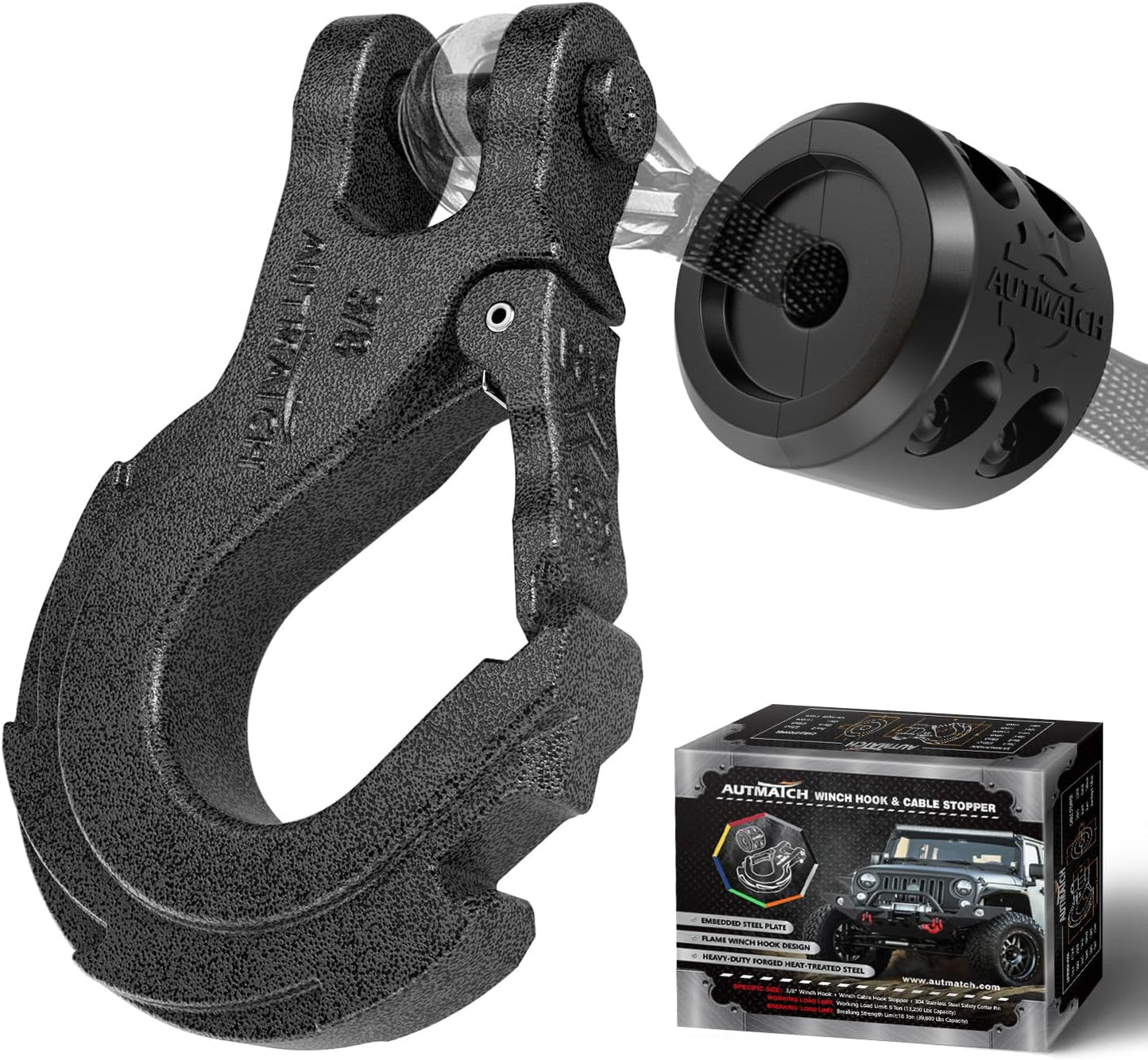 Gancho cabrestante 3/8" acero forjado grado 70