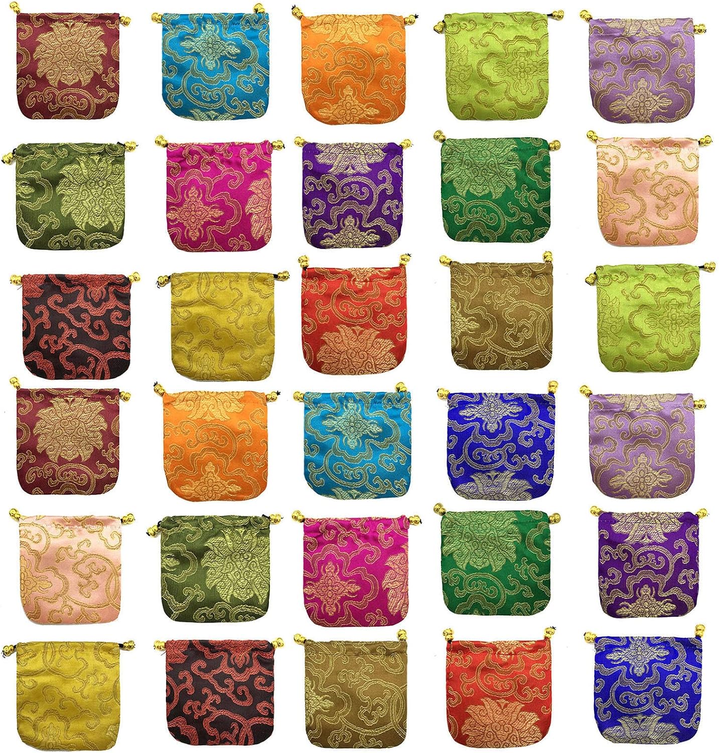 Bolsa joyería brocado bordado 4.3x4.3"
