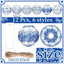 12 Pzas Faroles Chinos Azul Blanco 8pulg Colgantes Decoración