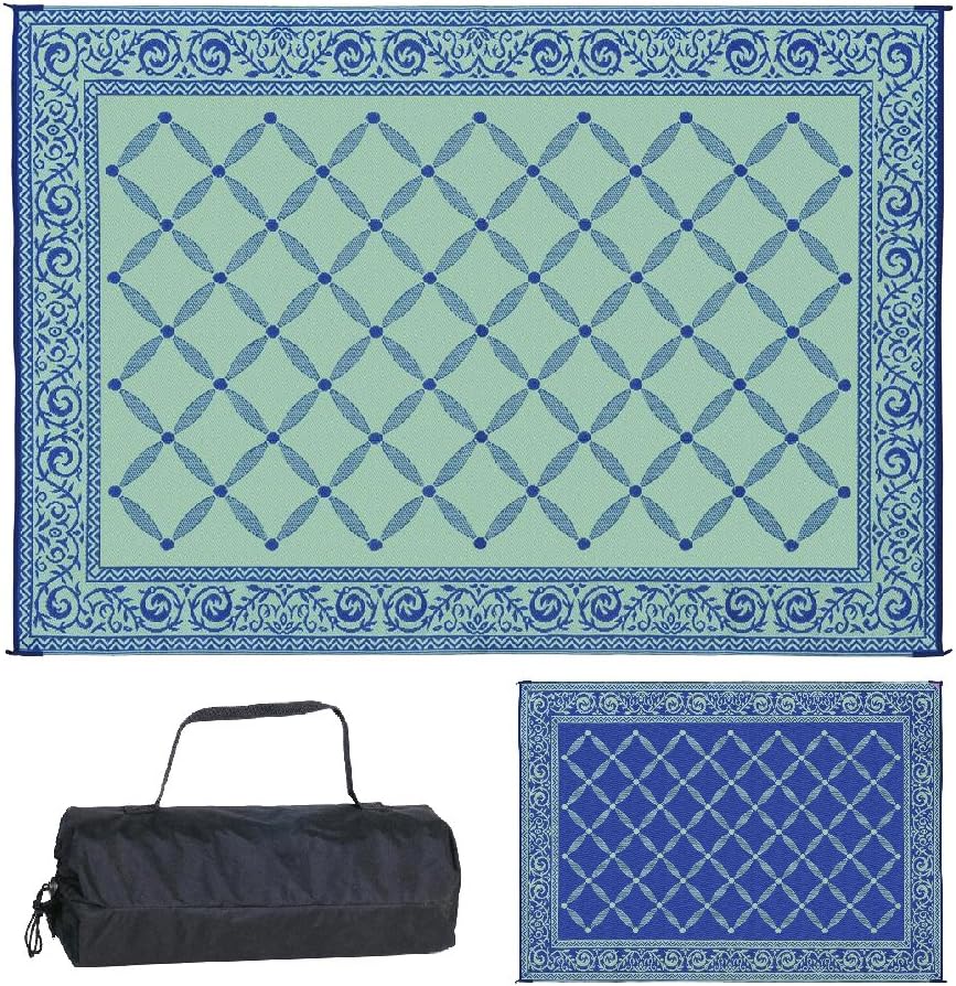 Alfombrilla estilo jardín azul
