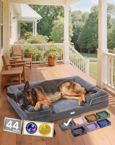 Cama ortopédica perro 44pulg espuma viscoelástica funda impermeable