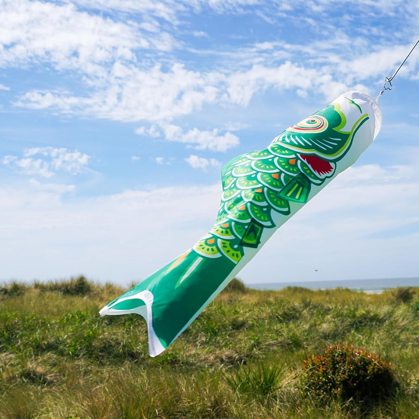 Manga de viento pez koi 36pulg verde