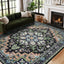 Tapete vintage felpa suave 5x7ft antiderrap verde oscuro