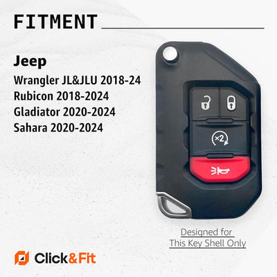 Funda silicona llavero Jeep Rubicon 18-24 4 botones negro