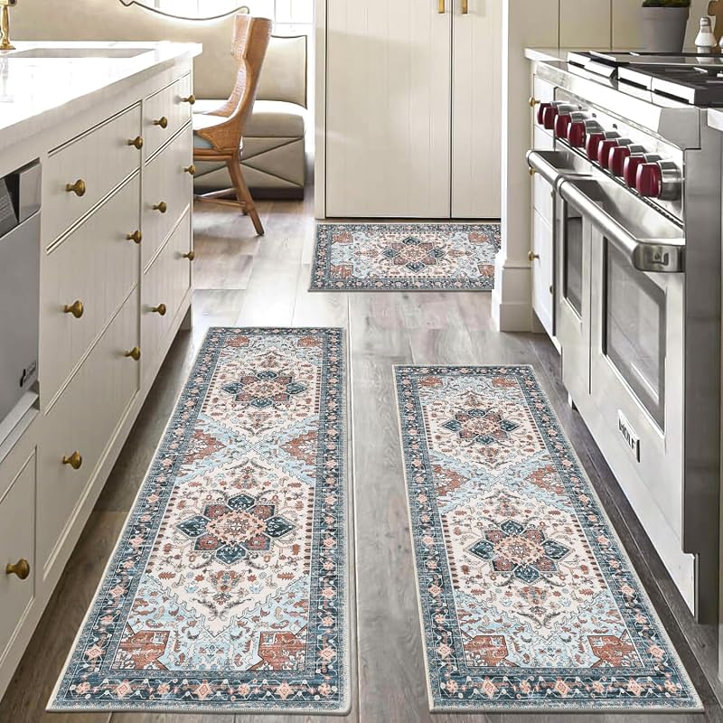 3 Alfombras cocina lavables antideslizantes goma gruesas