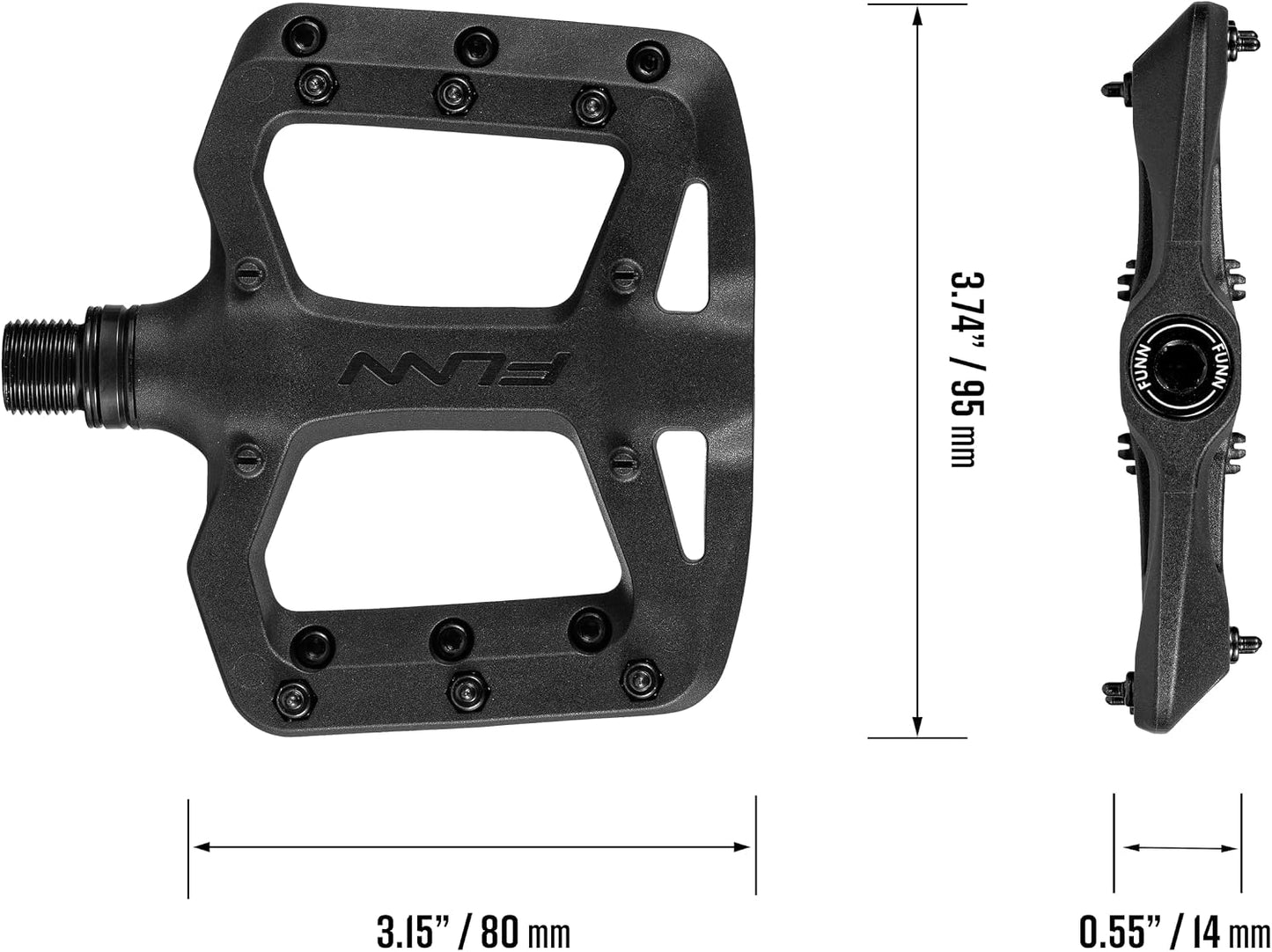 Pedales bicicleta fibra vidrio ejes CrMo 9/16pulg MTB
