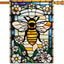 Bandera jardín abejas felices estilo cristal 28x40