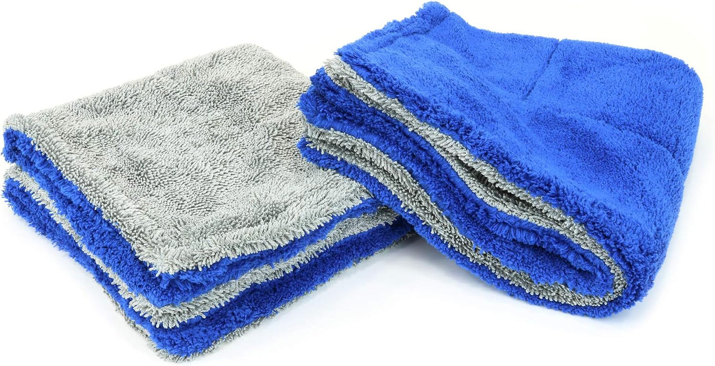 Toalla microfibra doble cara 16x16" azul/gris
