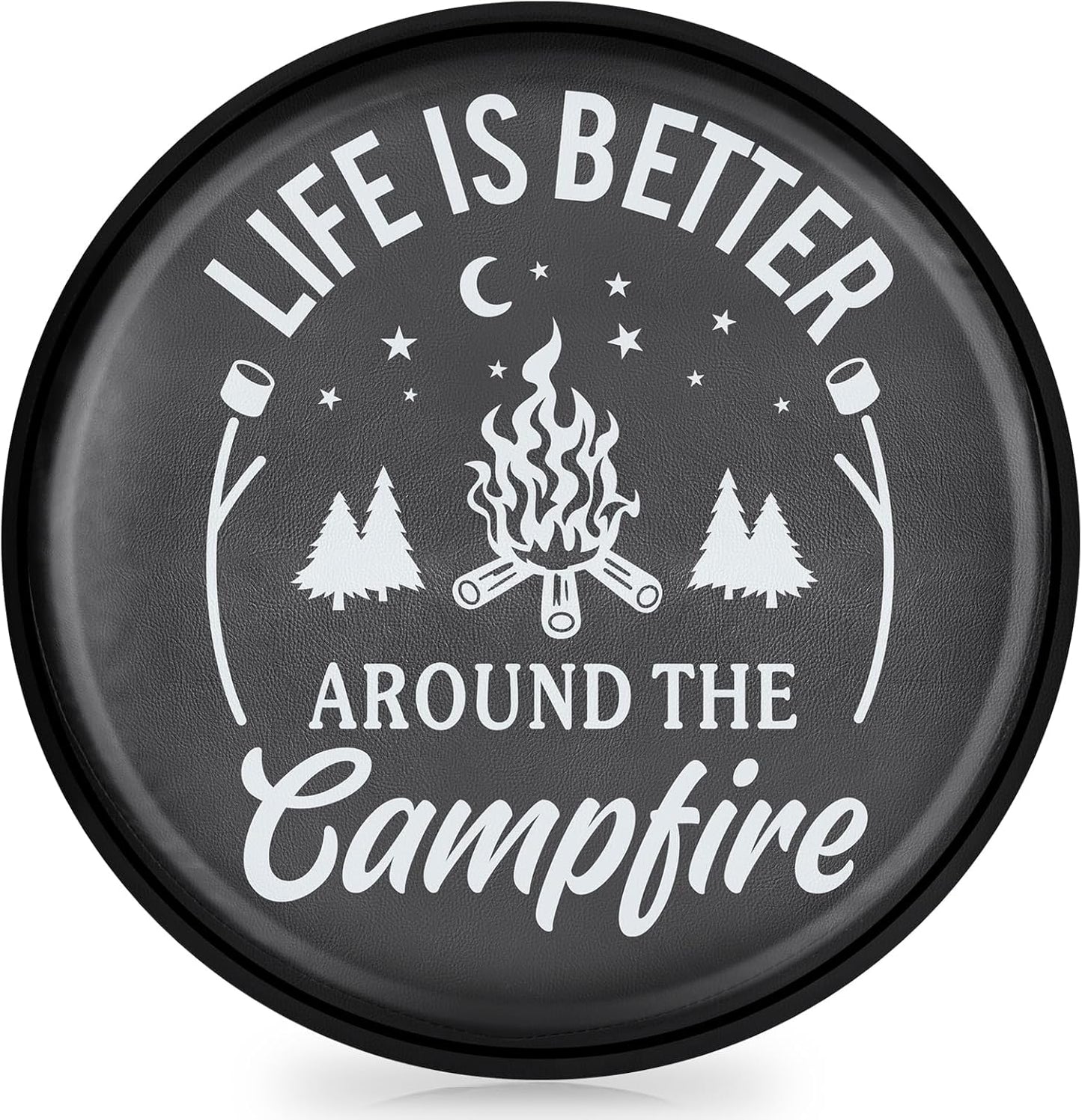 Cubierta rueda repuesto RV cuero PVC Life is Better 16"