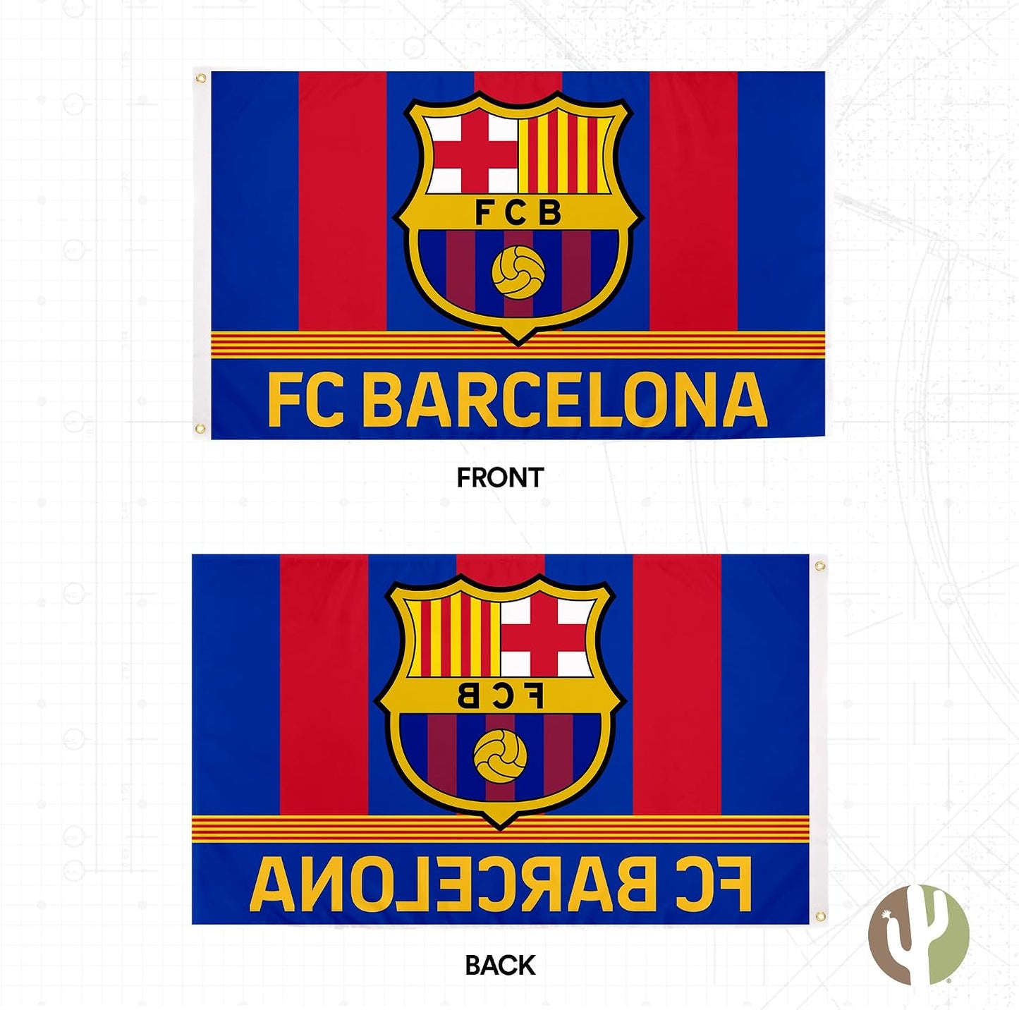 Bandera FC Barcelona 3x5ft con logotipo