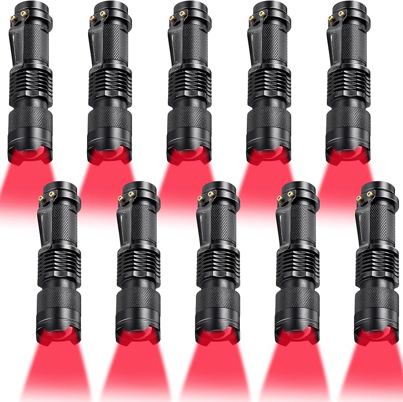 10 Pzas Linterna LED Roja Modo Único para Astronomía