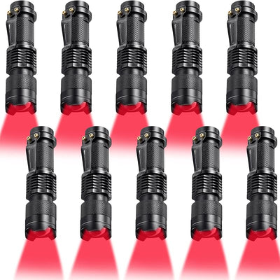 10 Pzas Linterna LED Roja Modo Único para Astronomía