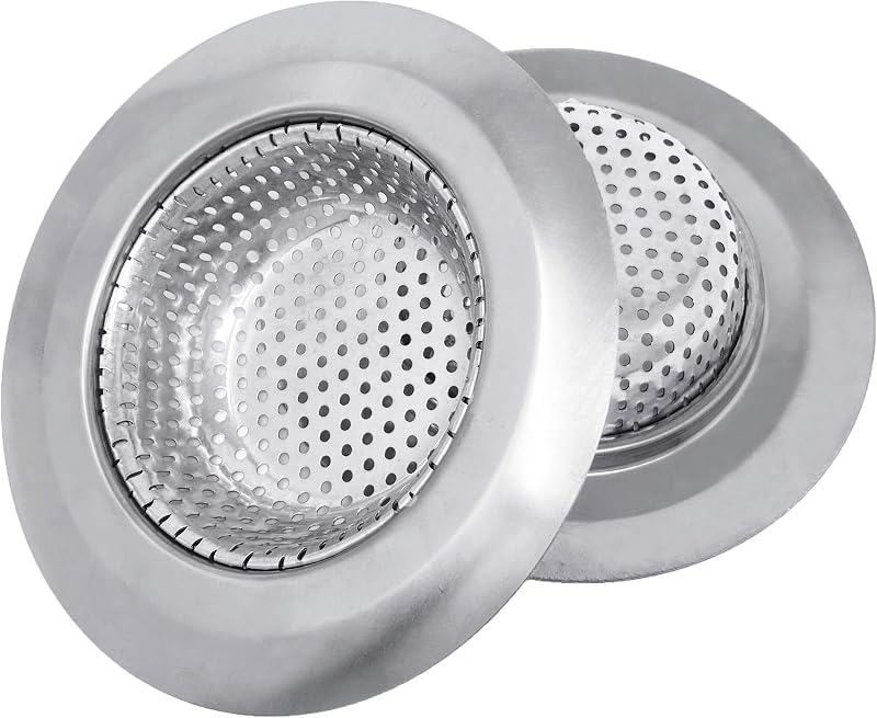 2 Pzas Cesta Acero Inox Desagüe Fregadero 4.5pulg Tapón
