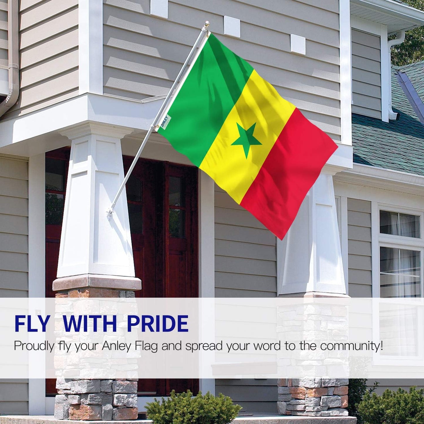 Bandera Senegal 3x5ft poliéster ojales latón doble costura
