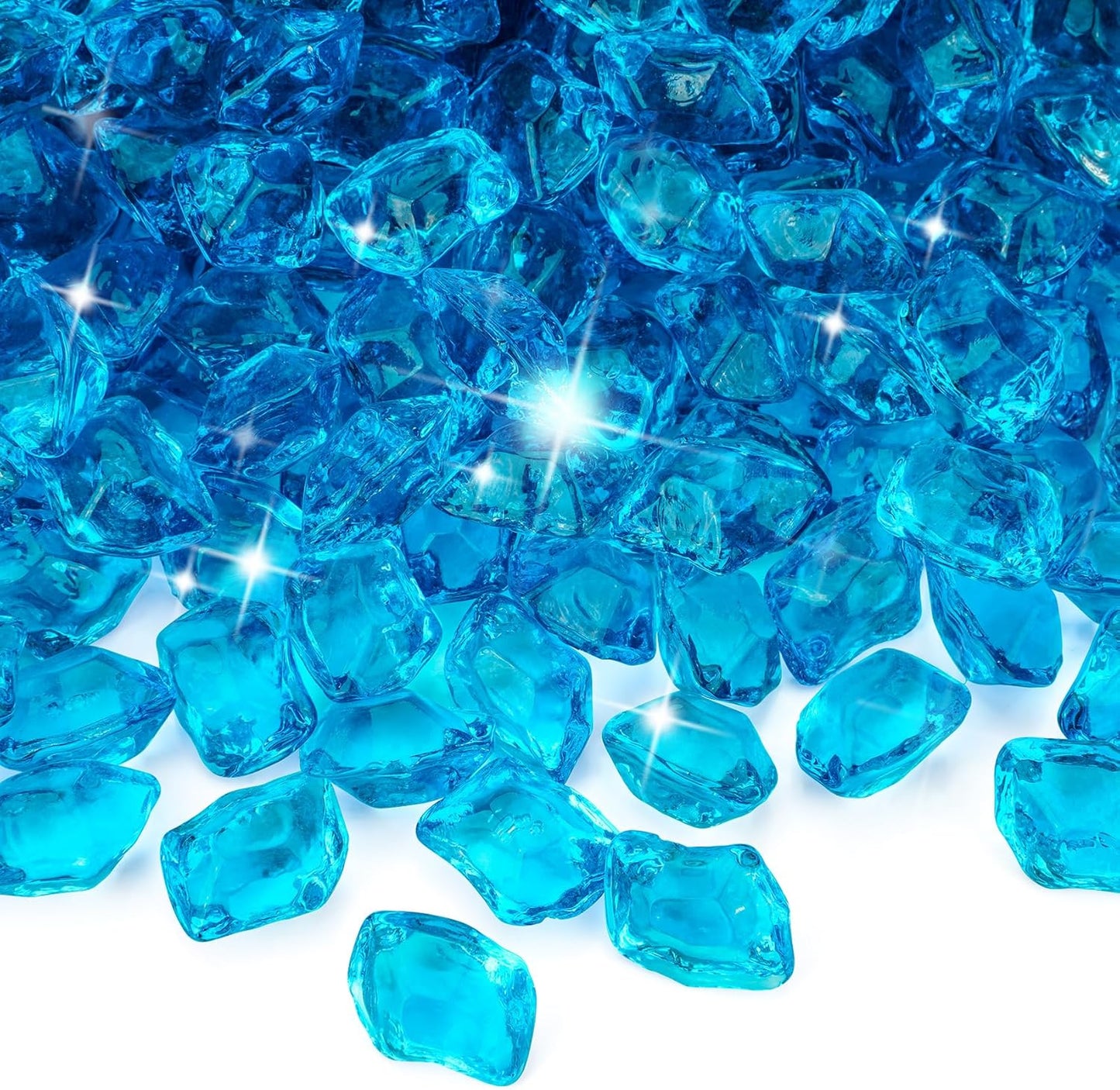 Vidrio fuego poligonal 1/2pulg azul aguamarina 10lb