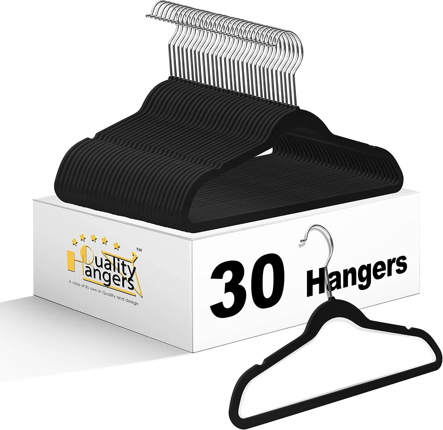 Perchas plástico niños set 30 con gancho giratorio negro