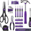 Kit herramientas hogar con estuche color morado