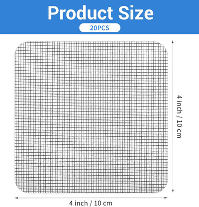 20 Parches autoadhesivos para malla de ventana gris 4x4pulg