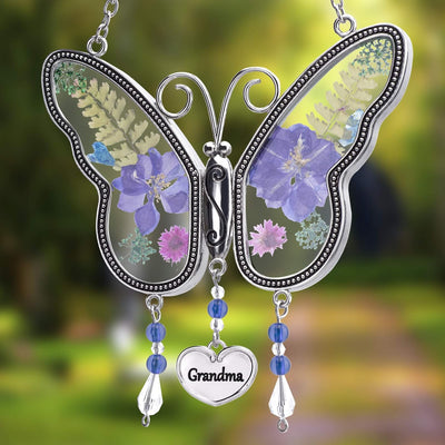 Atrapasoles mariposa cristal alas flores regalo mamá