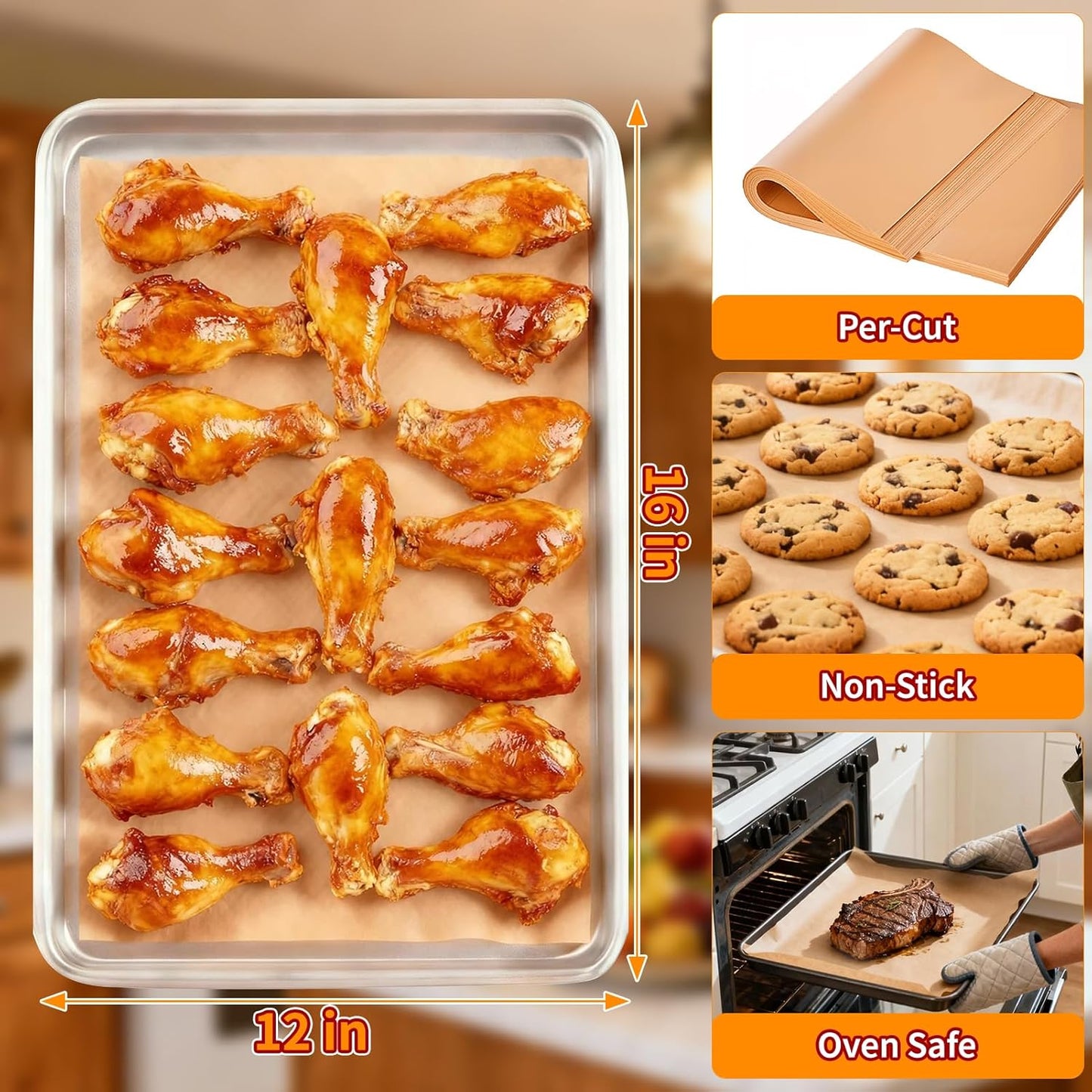 400 Hojas Pergamino 12x16 Antiadherente para Hornear